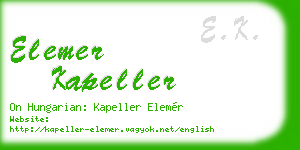 elemer kapeller business card