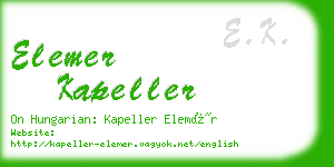 elemer kapeller business card